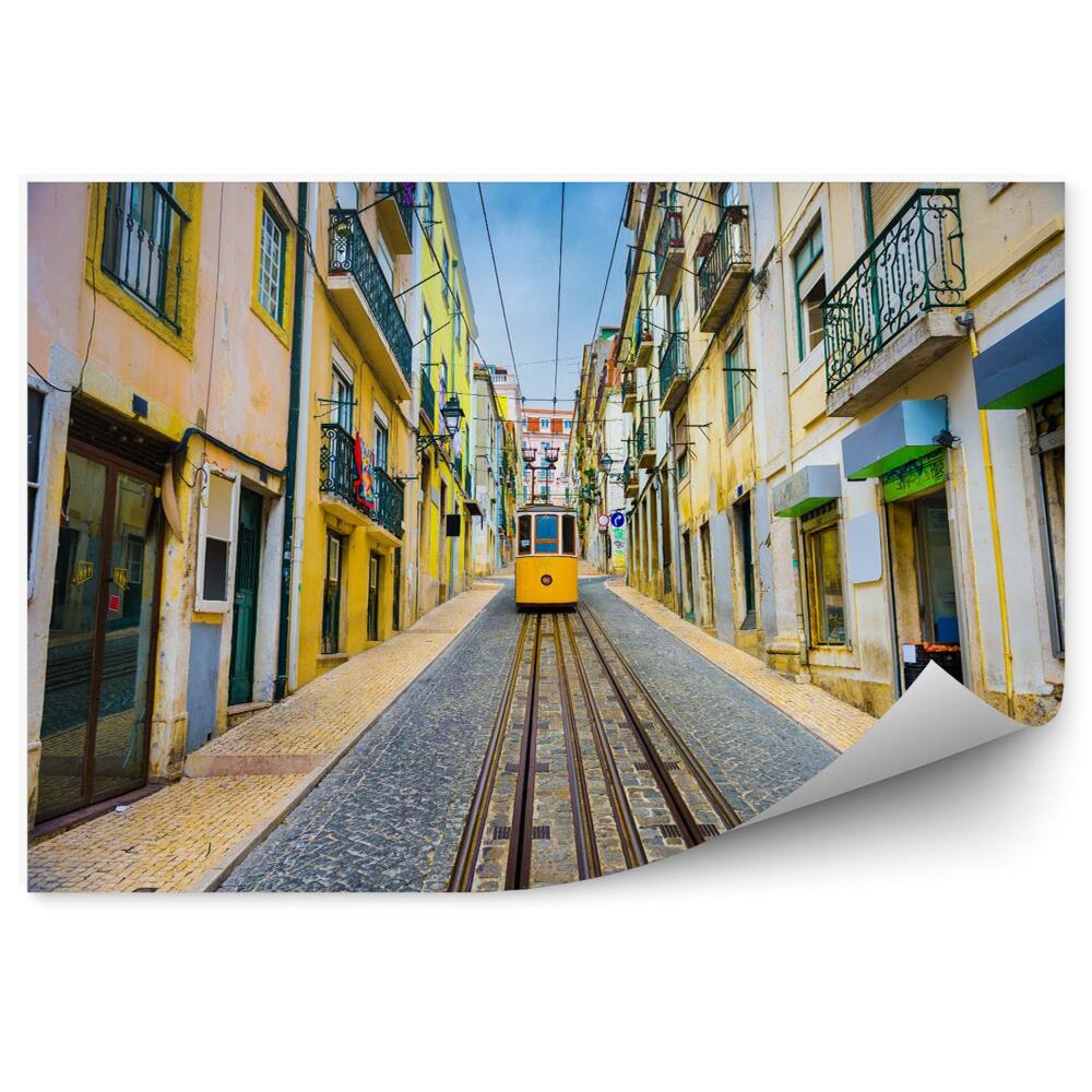 Fototapeta Lizbona portugalia old town pejzaż i tramwajowy