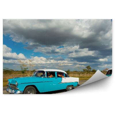Okleina ścienna Kuba hawana ulica klasyczne auta