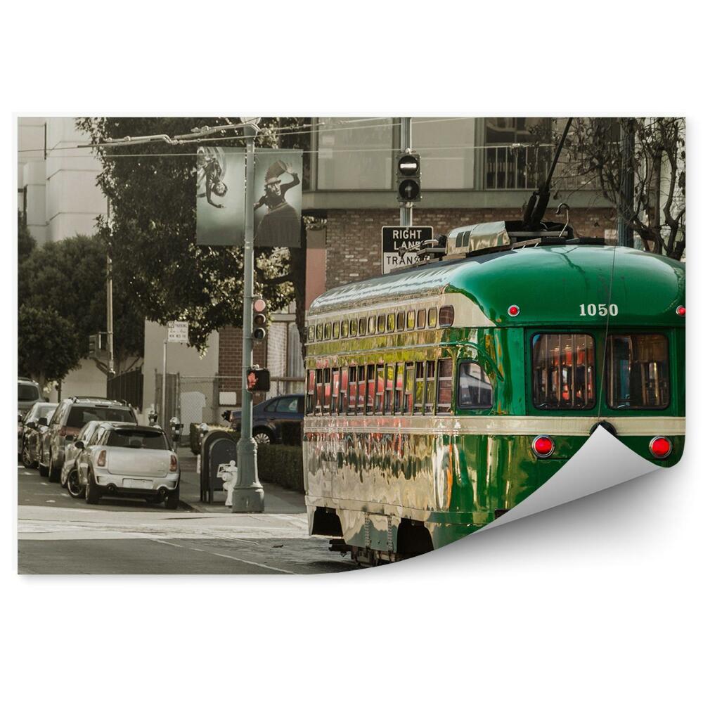 Fototapeta na ścianę Retro tramwaj na amerykańskiej uliczce