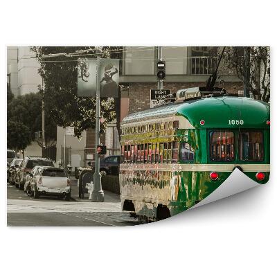 Fototapeta na ścianę Retro tramwaj na amerykańskiej uliczce