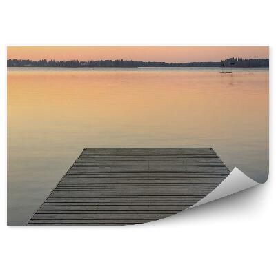 Okleina ścienna Drewniane molo skandynawia jezioro góry