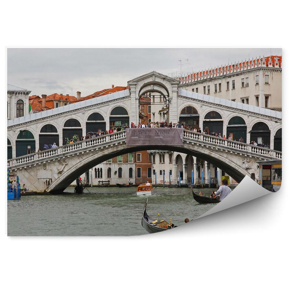Fototapeta na ścianę most Rialto kanał Grande budynki gondole ludzie Wenecja