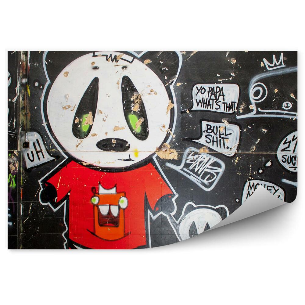 Okleina na ścianę Graffiti pandy napisy