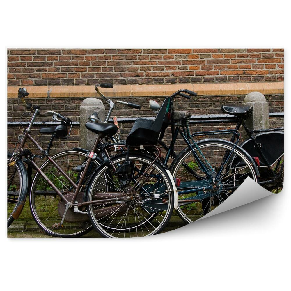 Okleina na ścianę Rowery na ulicy amsterdam