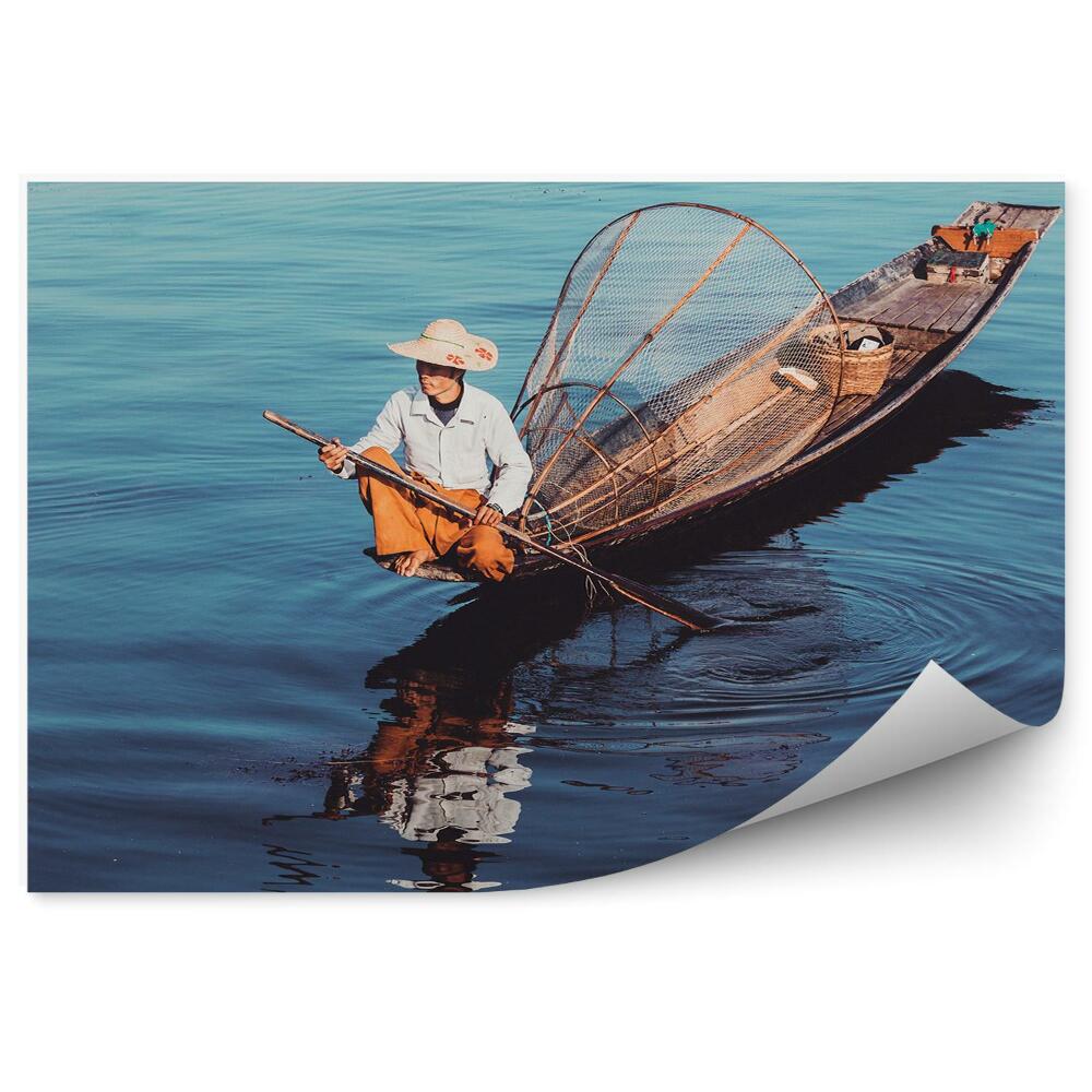 Fototapeta na ścianę Tradycyjny birmański rybak na jeziorze Inle Myanmar
