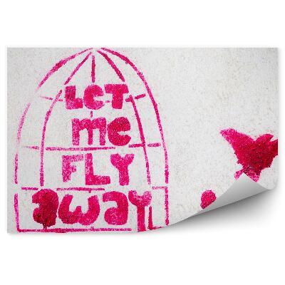 Okleina na ścianę Ptak opuszcza klatkę graffiti