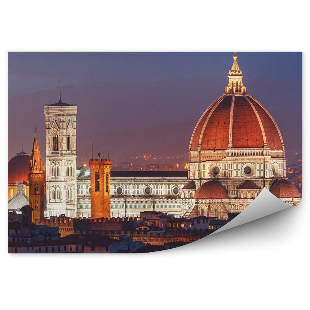 Fototapeta na ścianę katedra Santa Maria del Fiore budynki Florencja dzwonnica Giotta zachód słońca