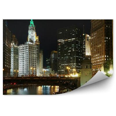 Fototapeta na ścianę wieżowce światła most Chicago rzeka