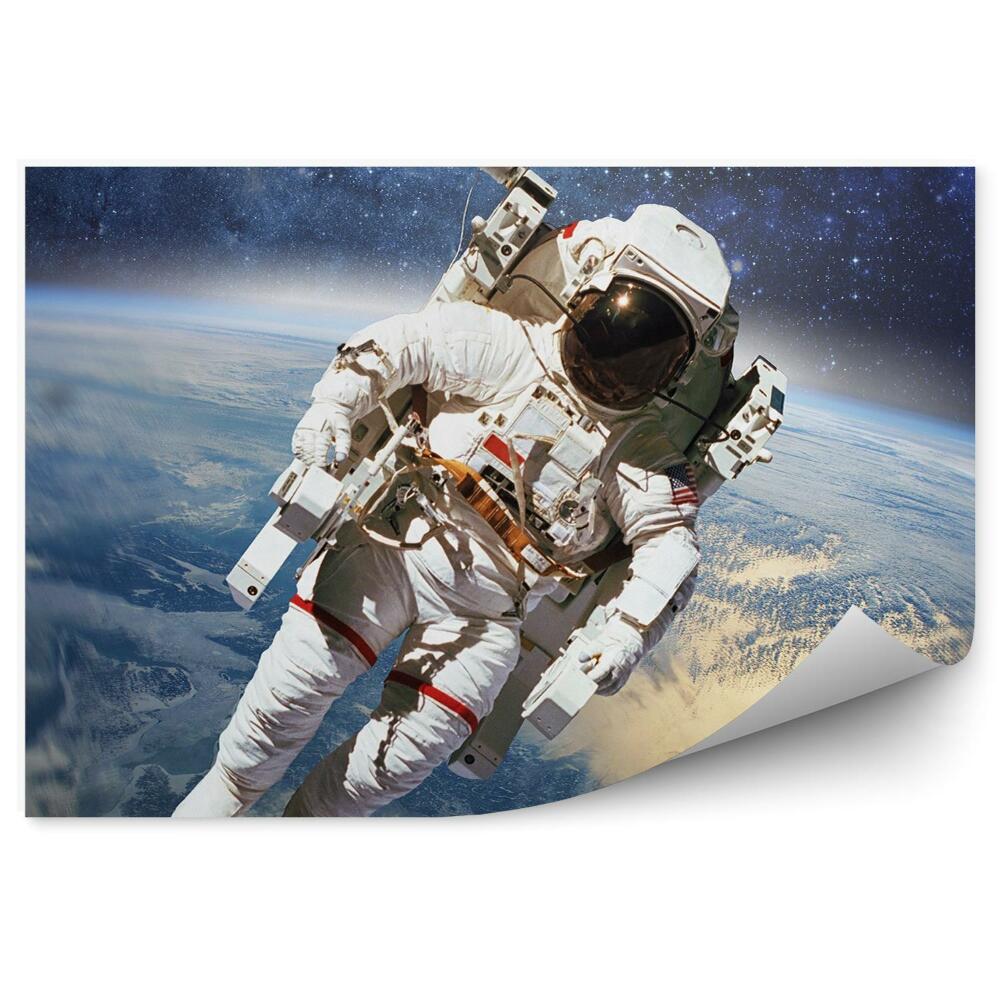 Fototapeta Astronauta przestrzeń kosmiczna planeta ziemia niebo gwiazdy