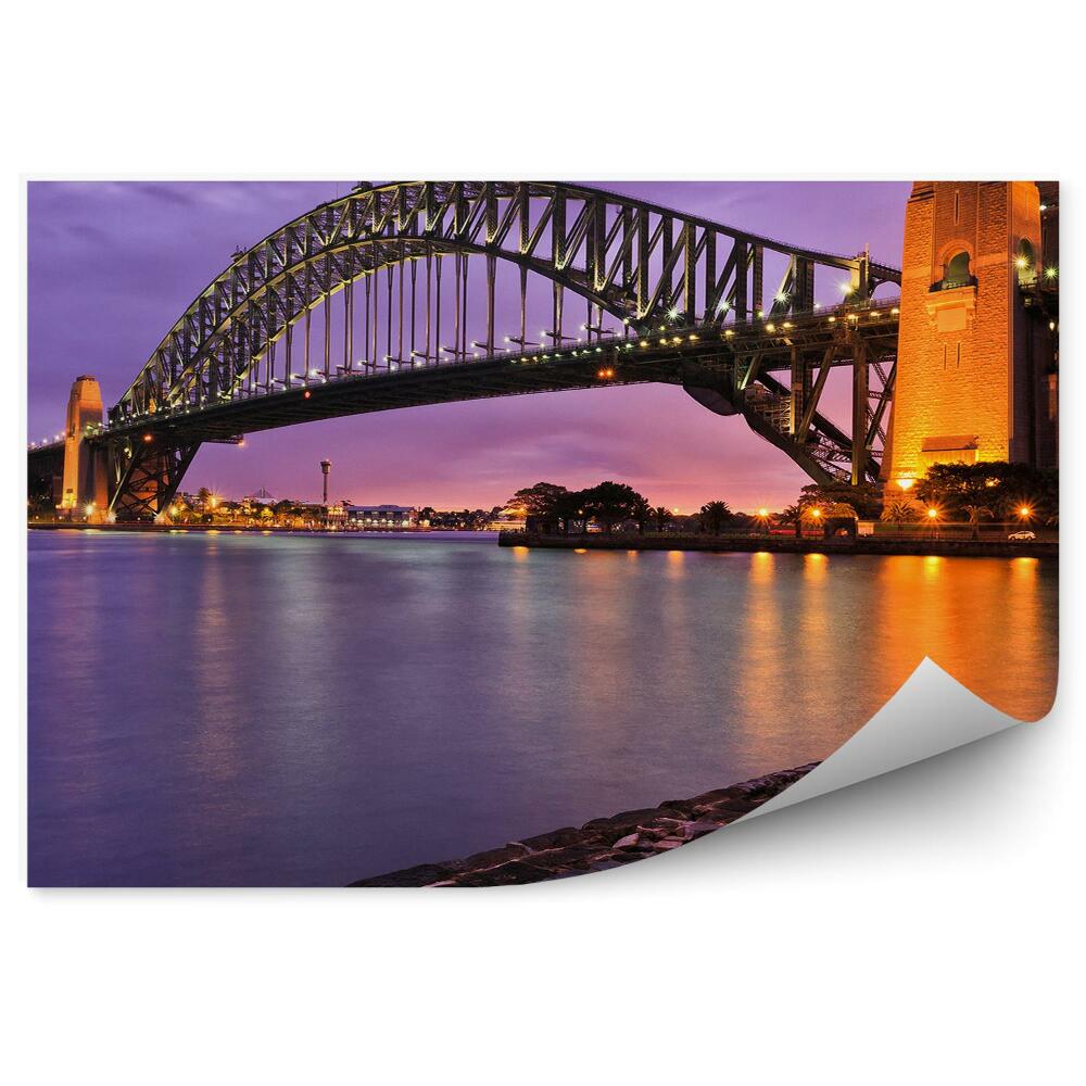 Fototapeta samoprzylepna Sydney most rzeka fiolet światła