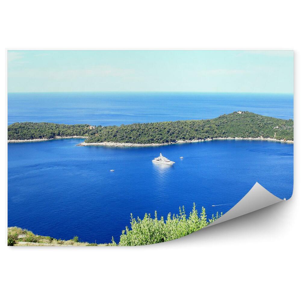 Fototapeta na ścianę Wyspa statki Adriatyk zieleń roślinność