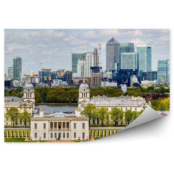 Fototapeta Canary Wharf Greenwich Londyn niebo chmury