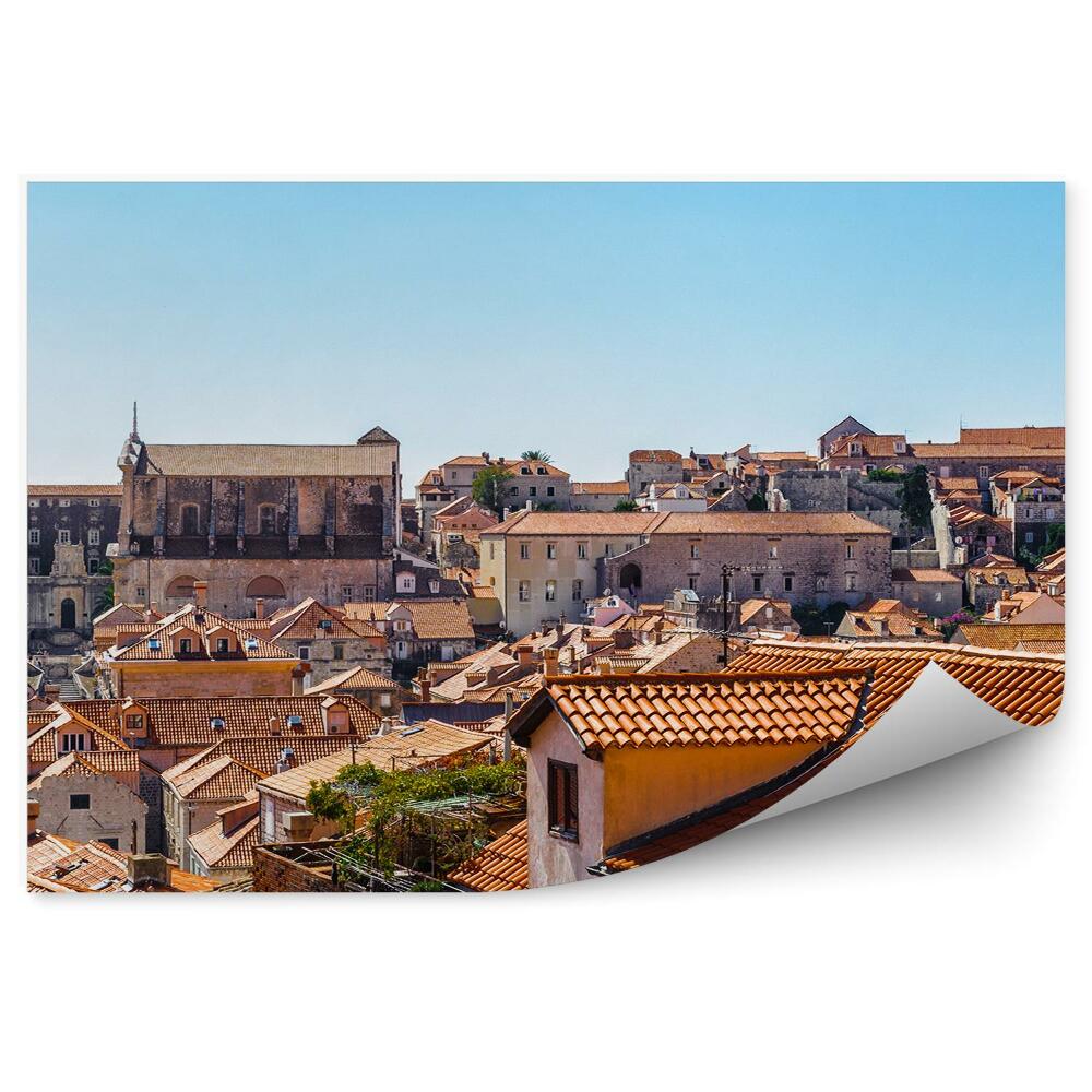 Fototapeta Kolorowa panorama chorwacja dachy architektura