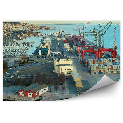 Fototapeta na ścianę port transport wodny łodzie statki budynki Lizbona