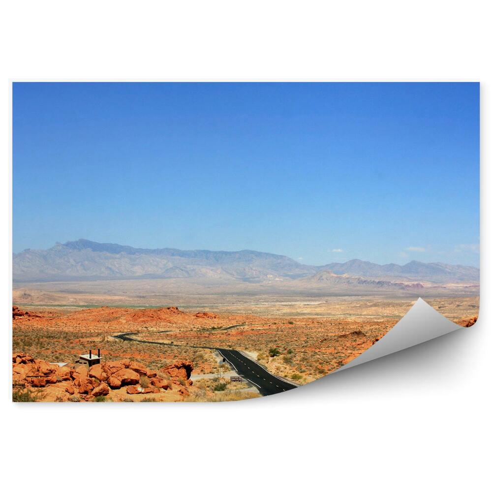 Okleina na ścianę Nevada pusta droga jezdnia skały