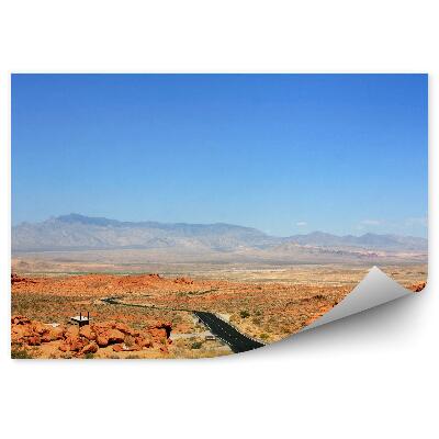 Okleina na ścianę Nevada pusta droga jezdnia skały