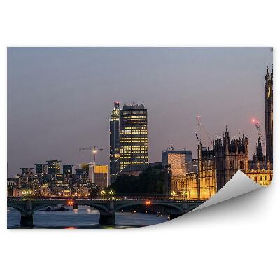 Fototapeta Big Ben most tamiza łódki wieżowce niebo