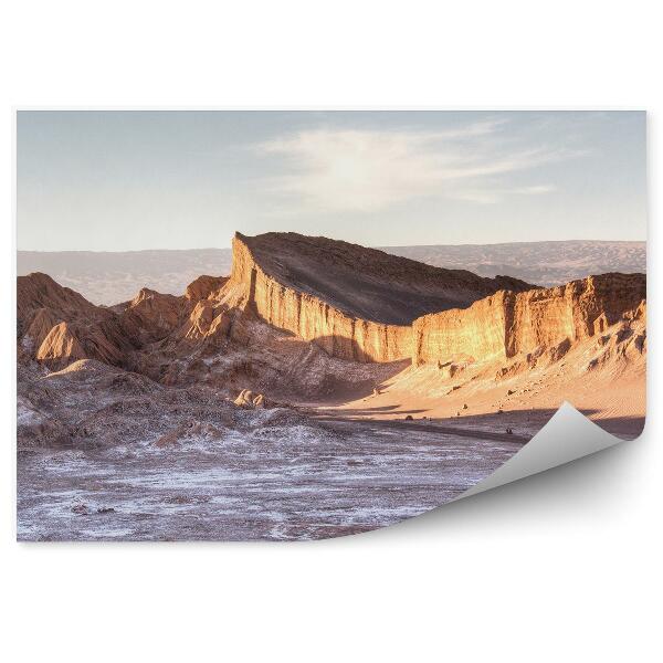 Okleina ścienna Valle de la luna pustynia atacama chile skały niebo chmury