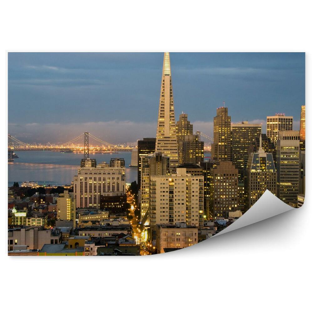 Fototapeta na ścianę dzielnicy finansowa San Francisco Kalifornia noc światła