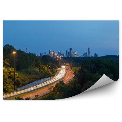 Fototapeta wieżowce światła drogi drzewa las niebo Australia