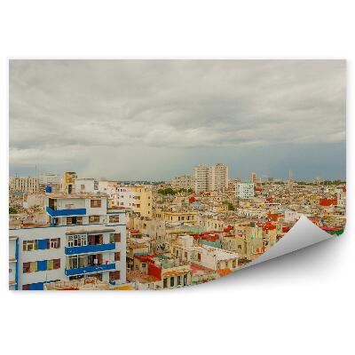 Okleina na ścianę Pochmurne niebo miasto budynki