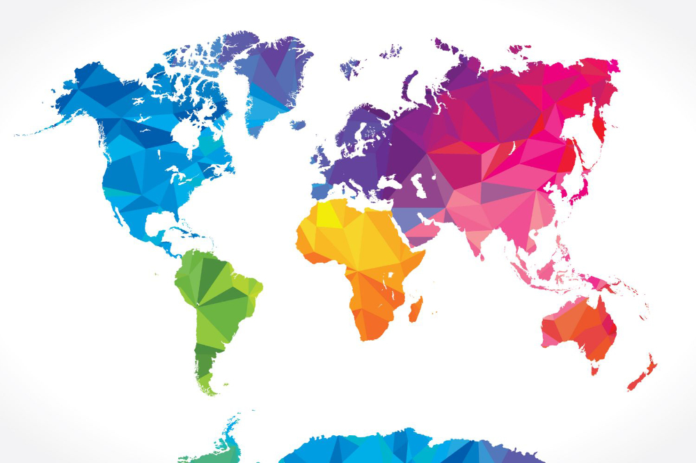 Fototapety Kolorowa mapa świata