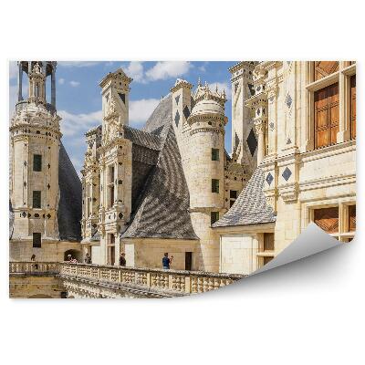 Okleina ścienna Zamek chambord taras niebo chmury francja