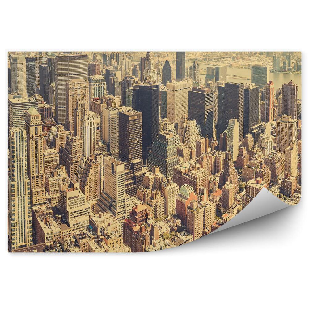 Fototapeta Manhattan z lotu ptaka Nowy Jork retro