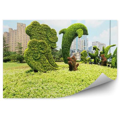 Okleina ścienna Zwierzęta rzeźby roślinne park Grenlandia