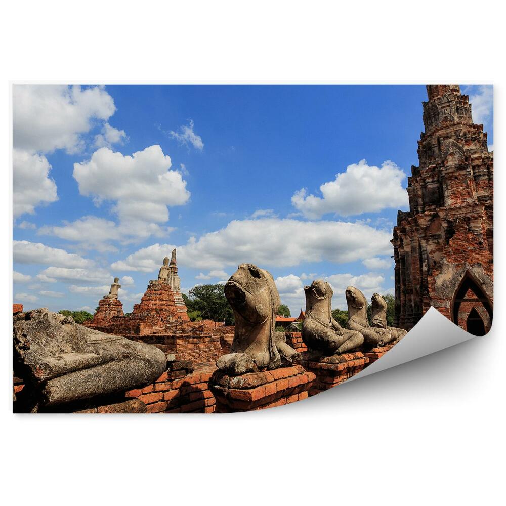 Okleina ścienna Starożytna świątynia mury cegły tajlandia