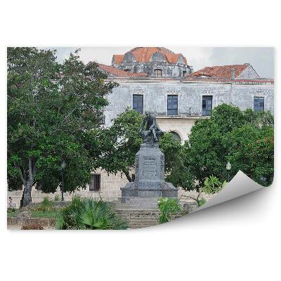 Okleina ścienna Centrum starego miasta rzeźba drzewa roślinność