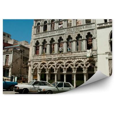 Okleina ścienna Budynek kolonialny miasto samochody