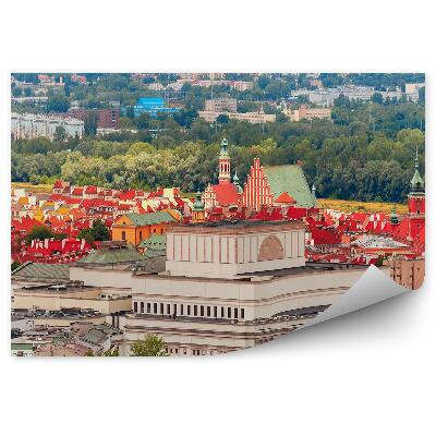 Okleina na ścianę widok stare nowoczesne miasto Warszawa