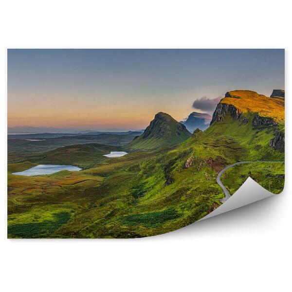 Fototapeta Góry quiraing o zachodzie słońca szkocja