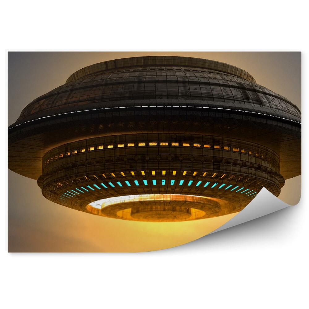 Fototapeta Ufo 3d statek kosmiczny światła niebo