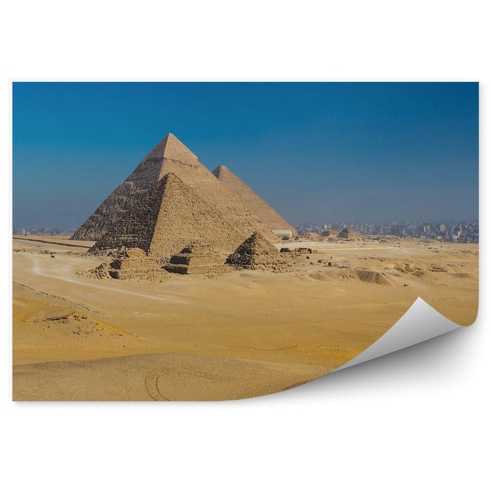 Fototapeta samoprzylepna Widok z lotu ptaka piramidy miasto kair