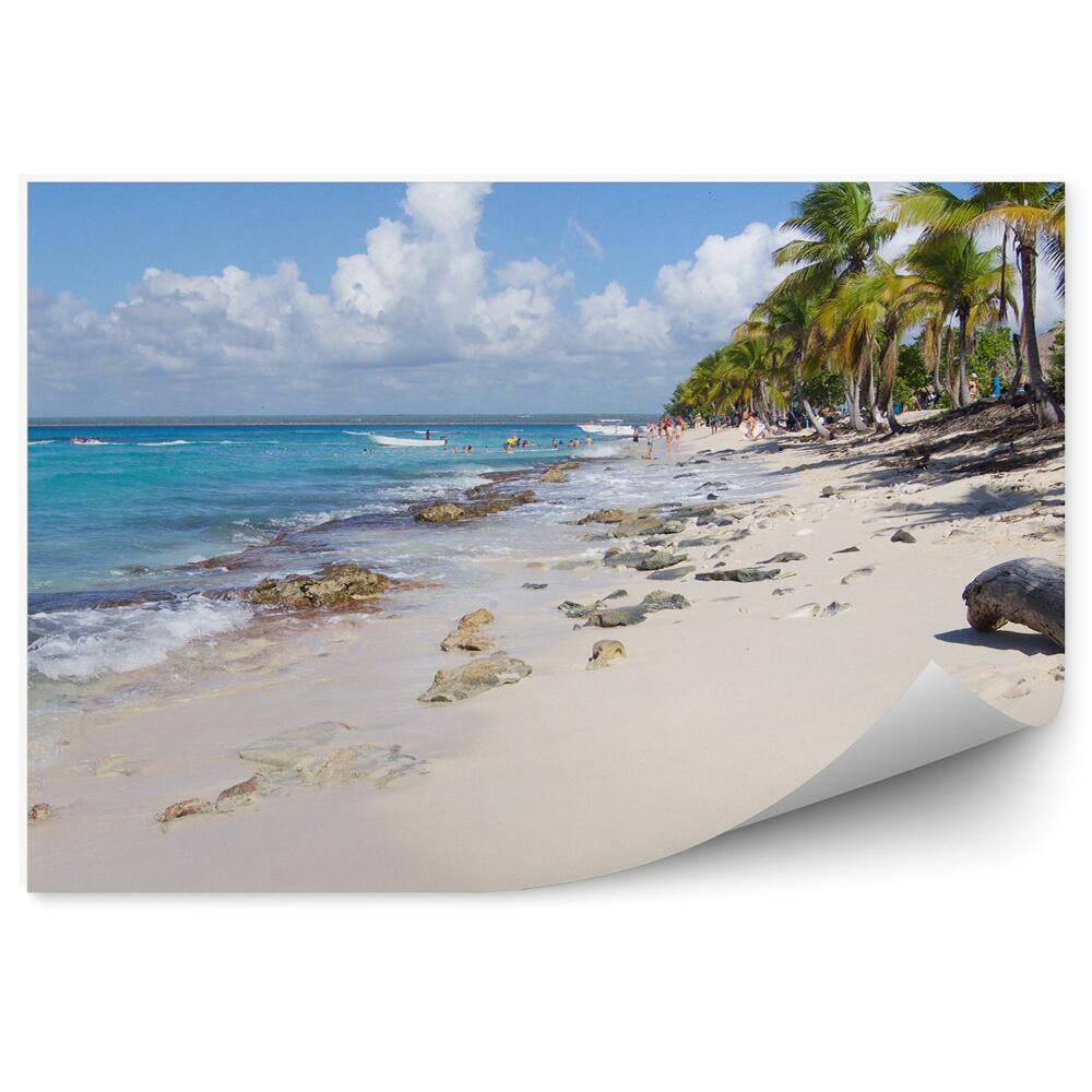Fototapeta na ścianę morze Karaibskie palmy morze plaża chmury Kuba