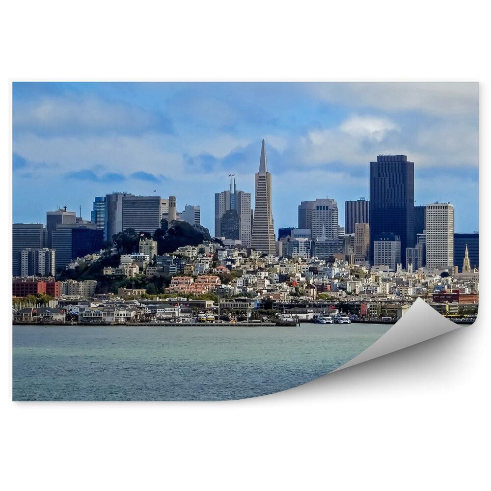 Okleina ścienna budynki niebo chmury morze San Francisco