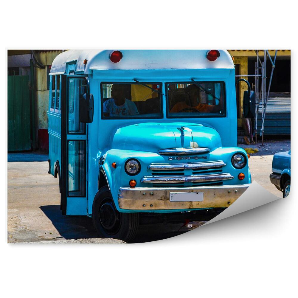 Fototapeta na ścianę Retro niebieski autobus
