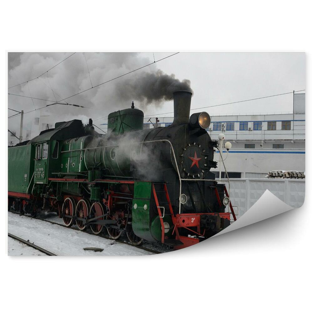 Fototapeta na ścianę Retro pociąg parowy na stacji kijów
