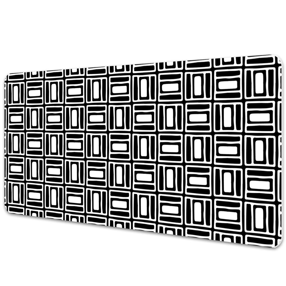 Mata na biurko Geometryczny czarno-biały wzór