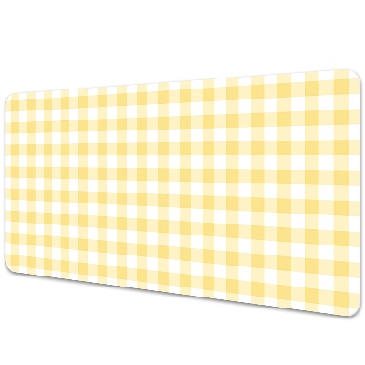 Podkładka na biurko z nadrukiem Żółta geometryczna krata
