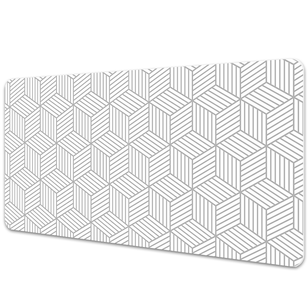 Podkładka na biurko z nadrukiem Sześciany wzór geometryczny 3D