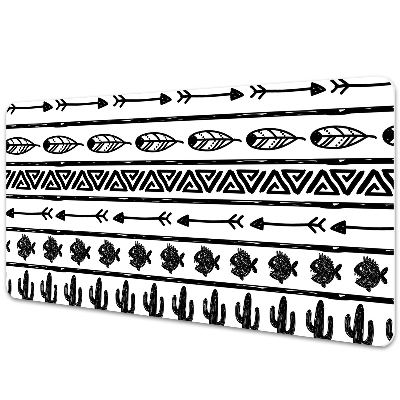Podkładka na całe biurko Czarno-biały geometryczny wzór boho