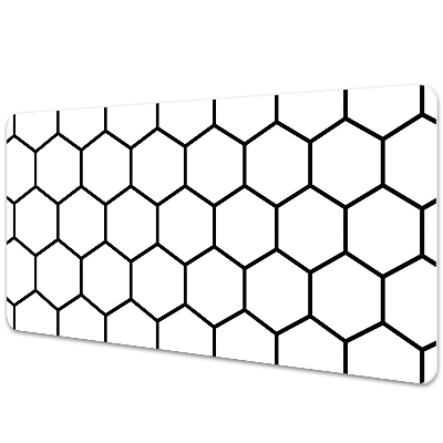 Podkładka na całe biurko Biało-czarne hexagony