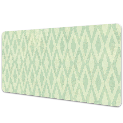 Duża mata na biurko Zielone romby vintage