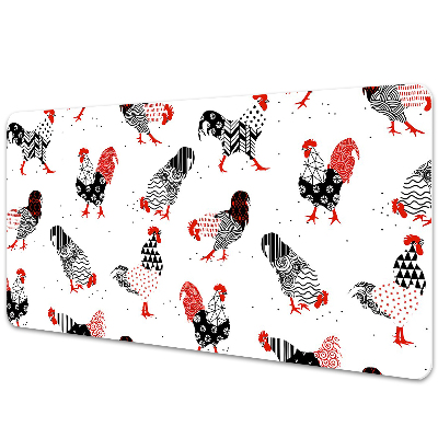 Duża mata na biurko Niezwykłe koguty