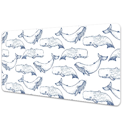 Podkładka na biurko Rysowane wieloryby