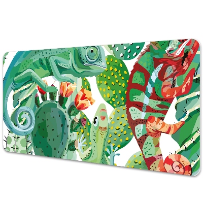Mata na biurko dla dzieci Zielone kameleony
