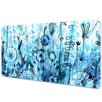 Mata ochronna na biurko Łąka na niebiesko